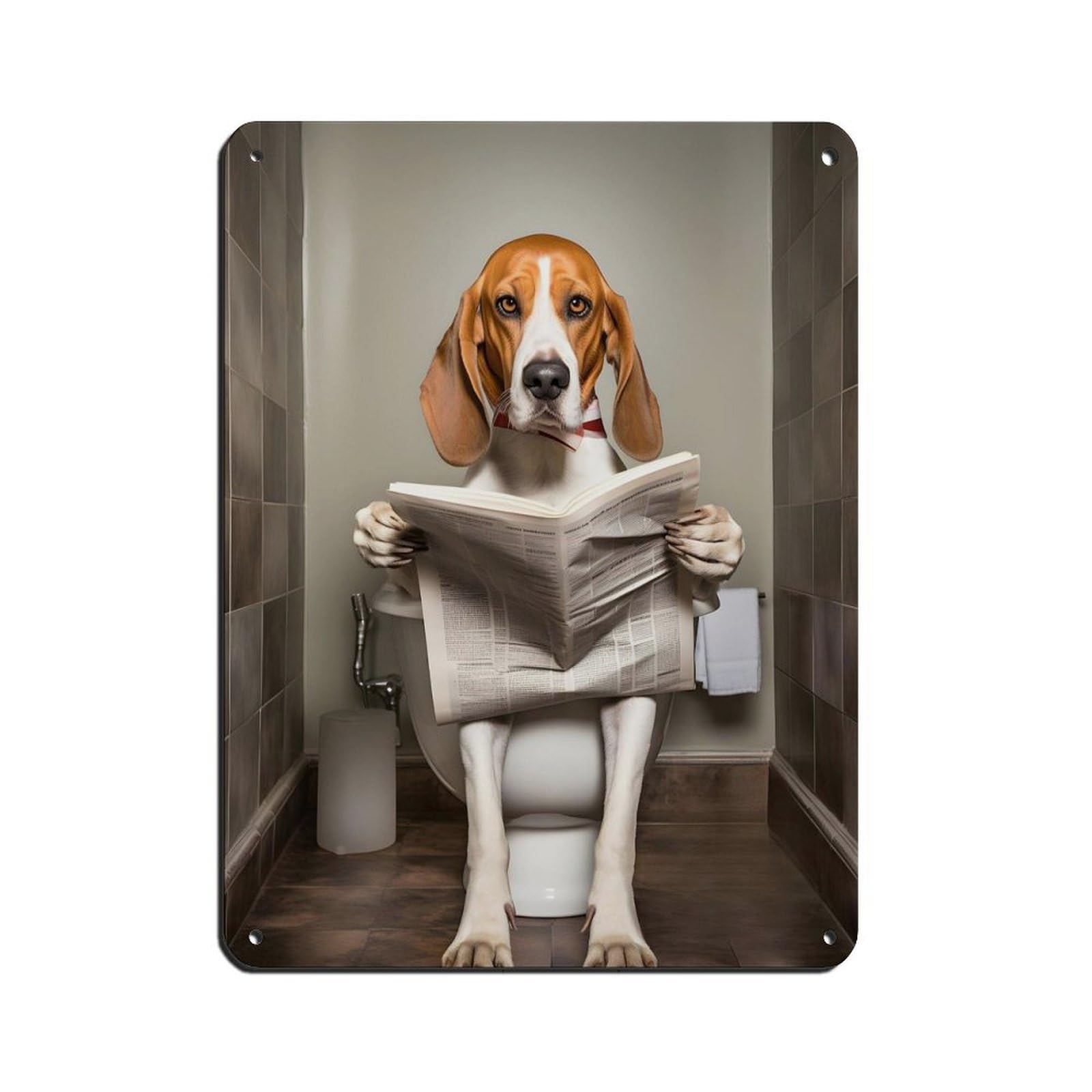 English Foxhound,Bathroom Art Poster Tin Sign Vintage Metal Pub Club Cafe Bar Home Wall Art Decoration Poster Retro 12x16inch(30x40cm)