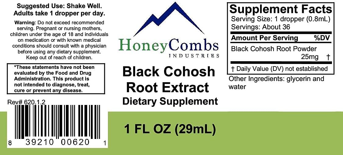 Black Cohosh Liquid – Natural Herbal Supplement Suitable for Menstrual Support & Menopausal Women – Cold Pressed Black Cohosh for Healthy Blood Pressure, Circulation & Joints, 16 Fl Oz : Health & Household