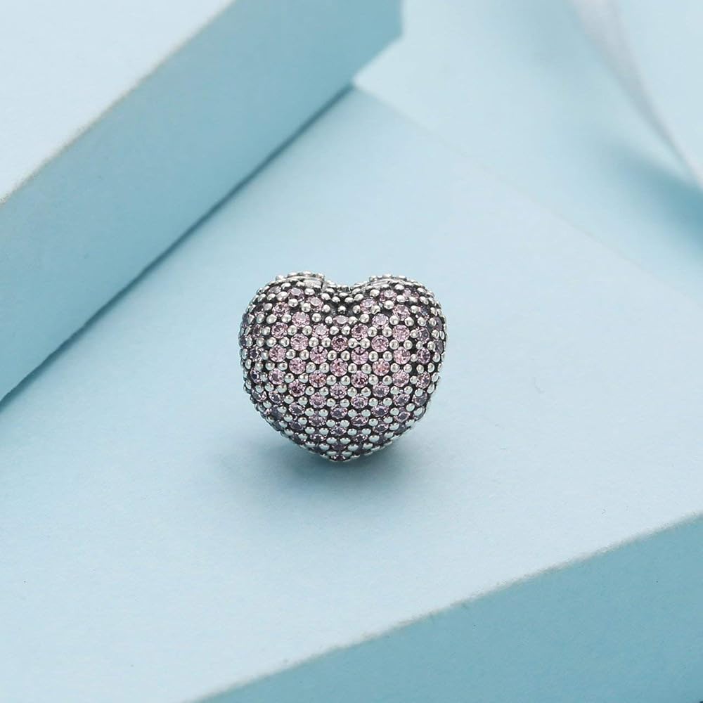 Amazon | パンドラピンクPave Open Myハートクリップチャーム