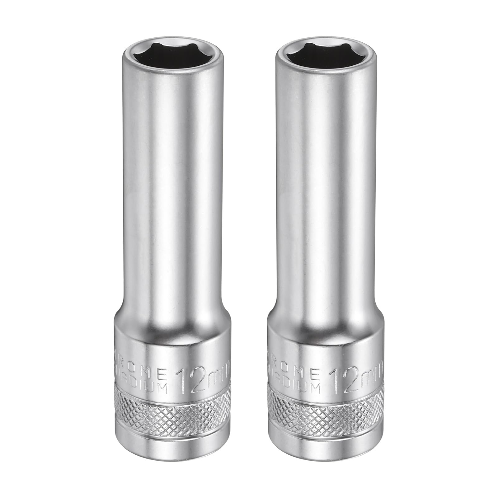 sourcing map 6 Points Deep Socket 1/2" Drive 12mm Deep,78mm/3.1" Long,2pcs