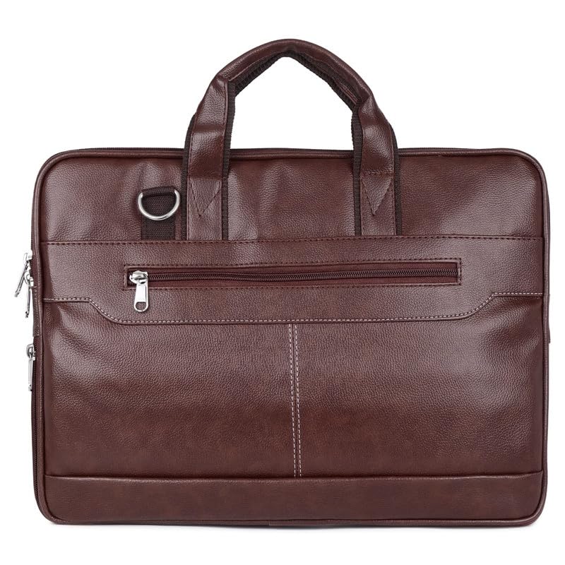 prime carry Laptop Bag for Men, 15.6 Inch | Synthetic Leather Water Resistant Office Briefcase | Professional Work Messenger Bag for Business Travel, Office, College, Corporate-picture-10