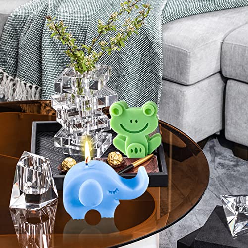 Hyzaphix 2Pcs 3D Candle Mold Animal Resin Mold Dinosaur Epoxy Molds Silicone Owl Giraffe Elephant Frog Mould For Diy Craft Handmade Soap Candle Making (B) #TOP2
