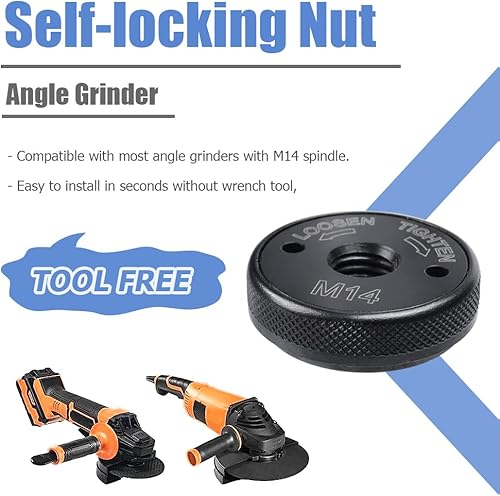Miniatura 6 de Mesee Tuerca de sujeción para amoladora angular de rosca M14, reemplazo de tuerca de liberación rápida, brida de retención de bloqueo rápido, cierre