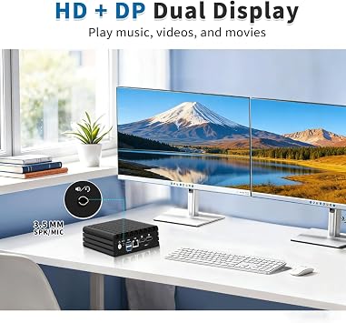 Firewall Mini PC J3710 Quad Core, 4 x i225V 2.5GbE LAN Fanless OPNsense Appliance, 8GB RAM 256GB SSD, F3 Micro Router Computer Hardware, AES-NI, HD+DP Dual Display, Console, 2USB3.0, SPK/MIC