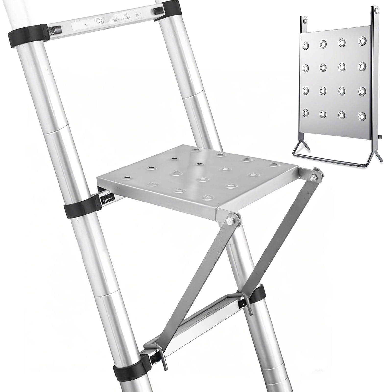Plataforma de Escalera de soporte de trabajo metálico resistente | Accesorios para escalón de pie Para banco de trabajo con elevación, pintores, proyectos para el hogar, labores y bomberos