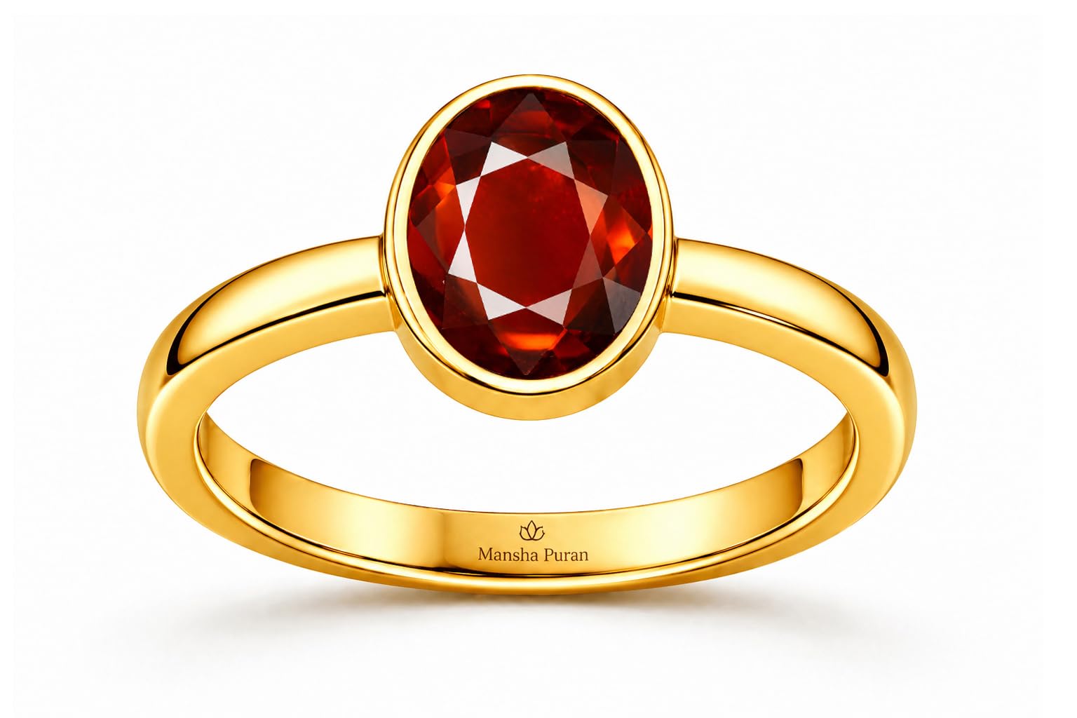 Natural Hessonite Gomed Gemstone Energized Panchdhatu plain Ring For Men and Women-image-33