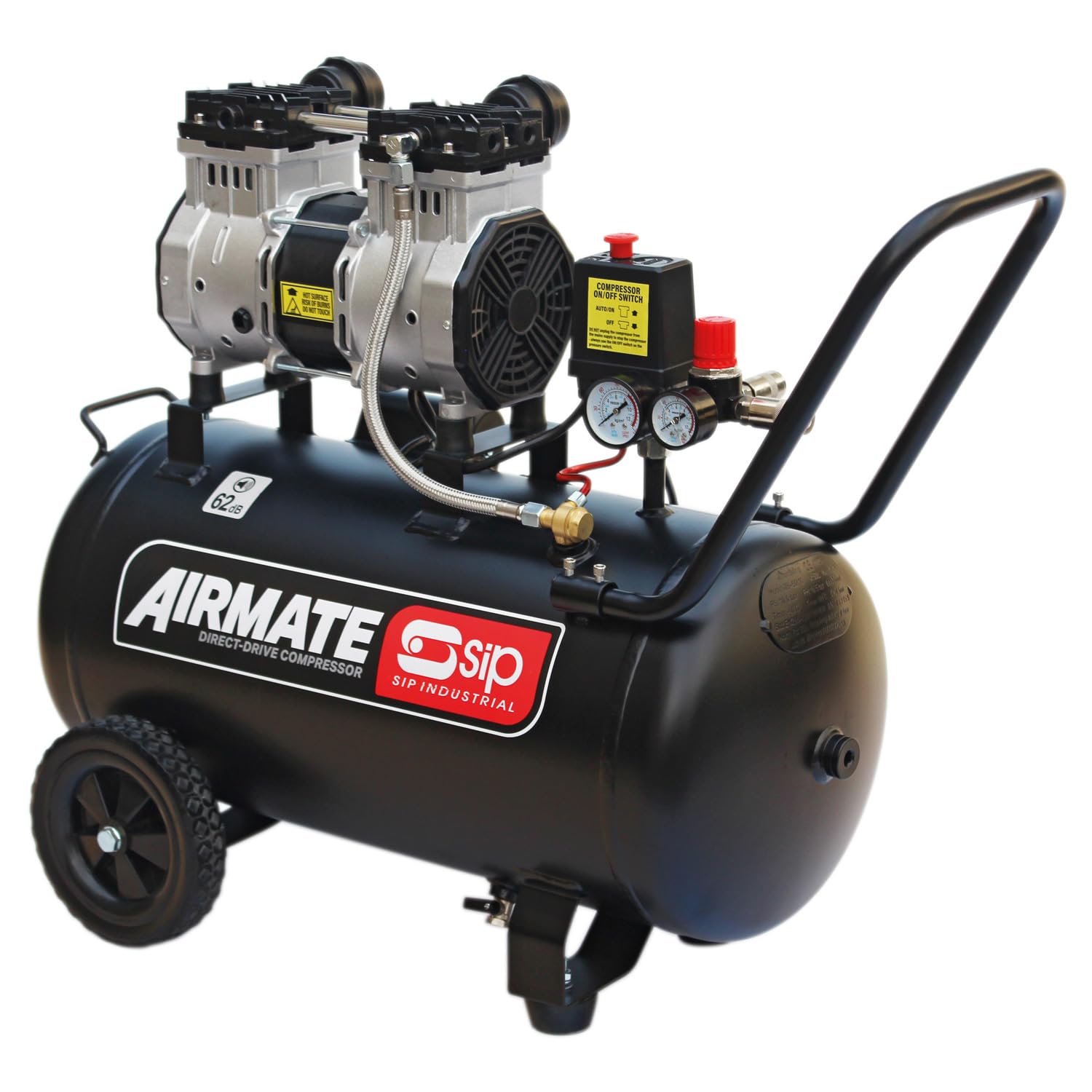 NEW SIP SIP-05479 DD 2hp 50ltr Low Noise Oil-Free Direct Drive Air Compressor