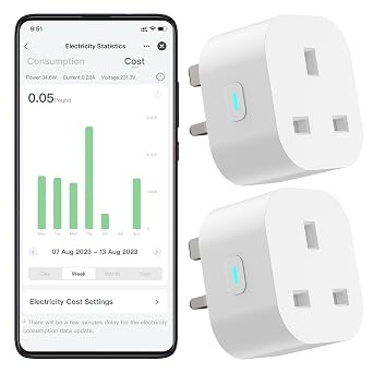 EIGHTREE Alexa Smart Plug with Energy Monitor, Works with Google Home