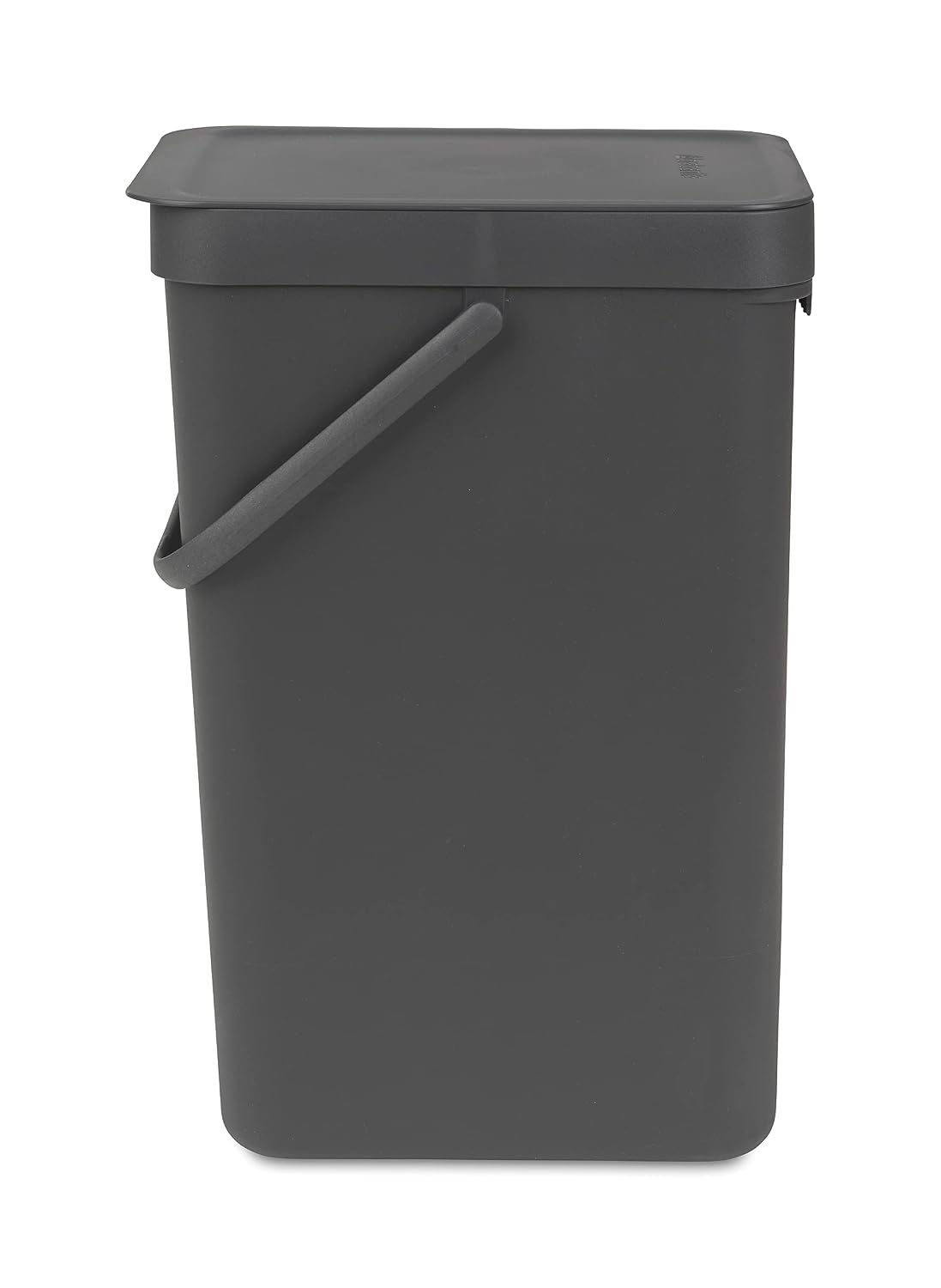Brabantia Sort & Go Kitchen Recycling Can (4.2 Gal / Gray) Stackable Waste Organiser with Handle & Removable Lid, Wall/Cupboard Mounting