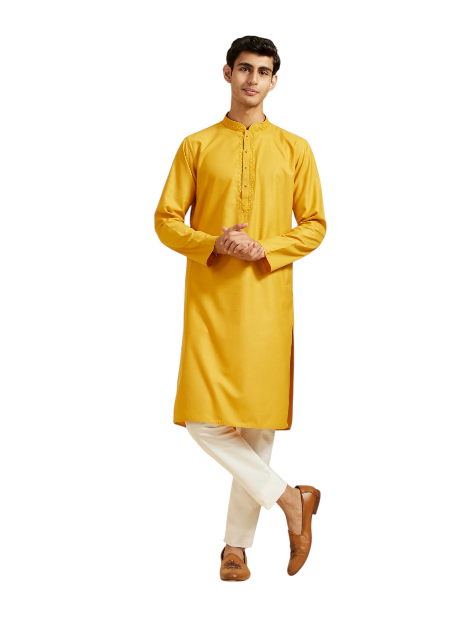 diwas by manyavar Men's Viscose Blend Solid Kurta Set (2pcs)-picture-28