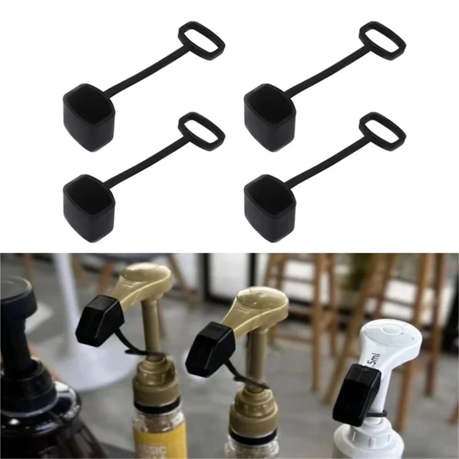 Bouchons à vin 60 pièces bouchons verseurs en Silicone couvercles de pointe pompe sirop café garder le Champagne frais(Black)