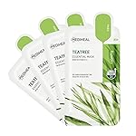 Mediheal Official Best Korean Sheet Mask - Tea Tree Essential Face Mask 4 Sheets Skin Soothing Treat Blemishes Sebum Control For All Skin Types