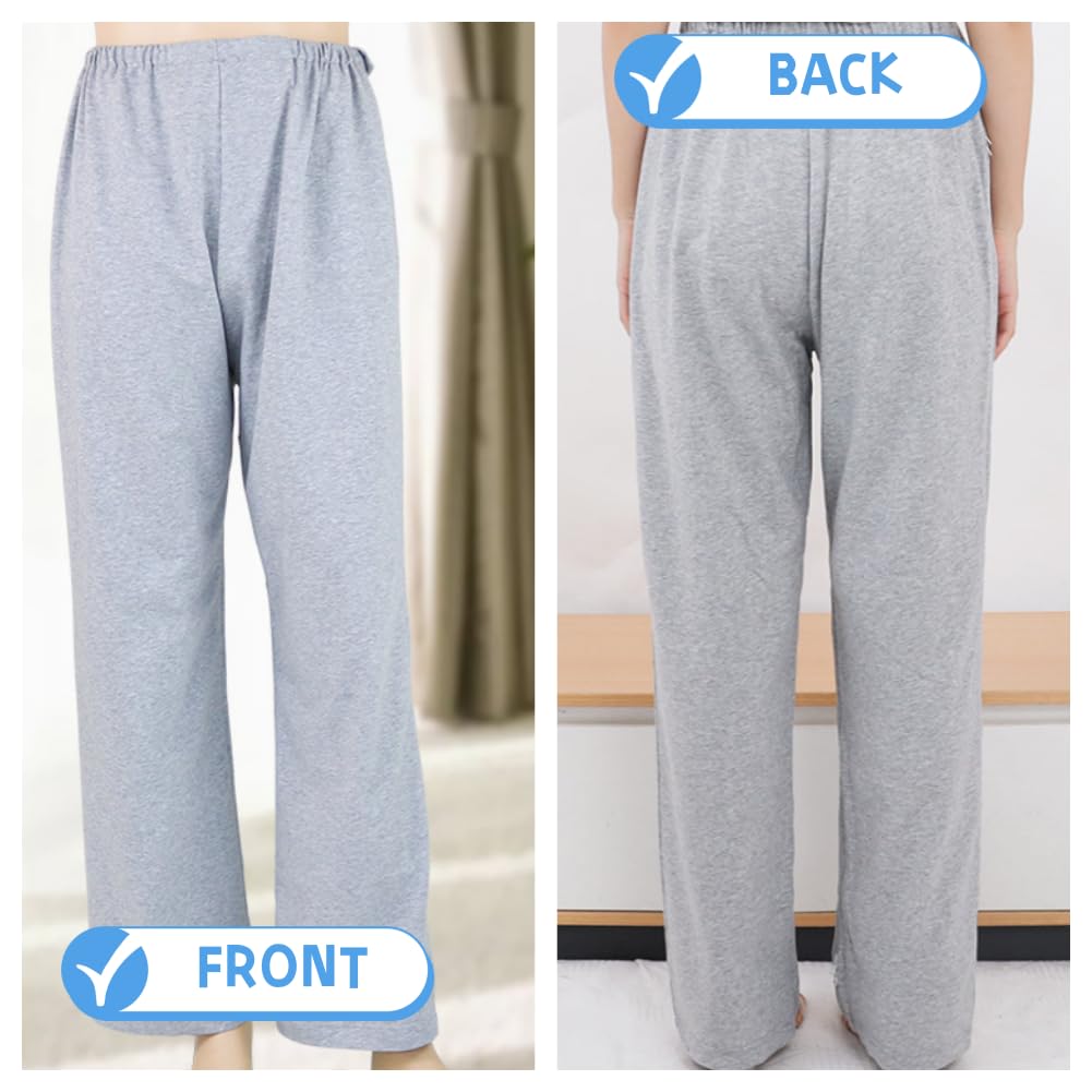 WEEOATAR Pantalones unisex para pacientes,Ropa de paciente postrada en cama,Ropa de discapacidad con cremalleras,Vestidos de hospital Ayuda de enfermería