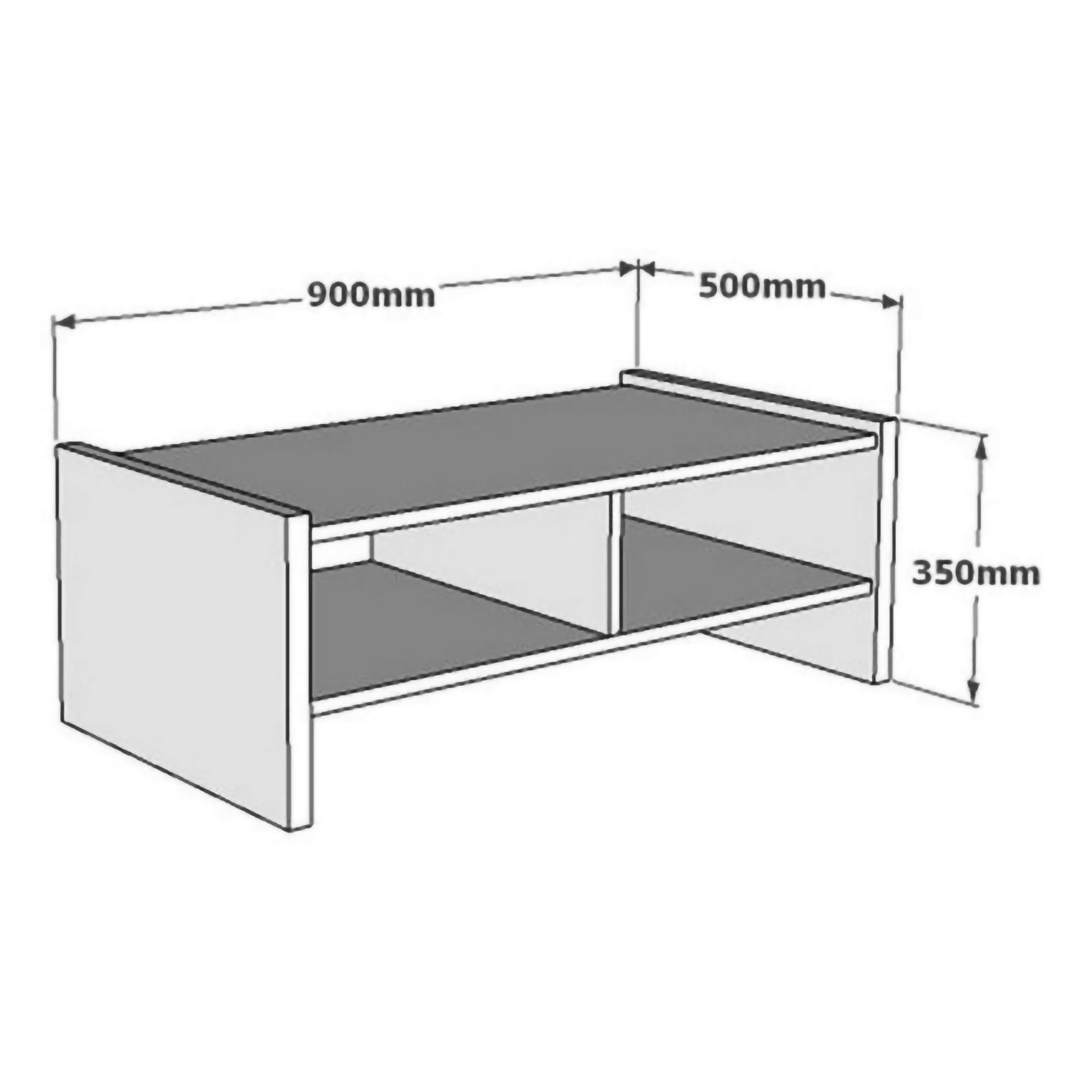 Dmora Ornalo Table Basse 90 x 50 x 35h cm Beige marbre 2 Compartiments Forme rectangulaire, dégradé Couleur Plateau marbre