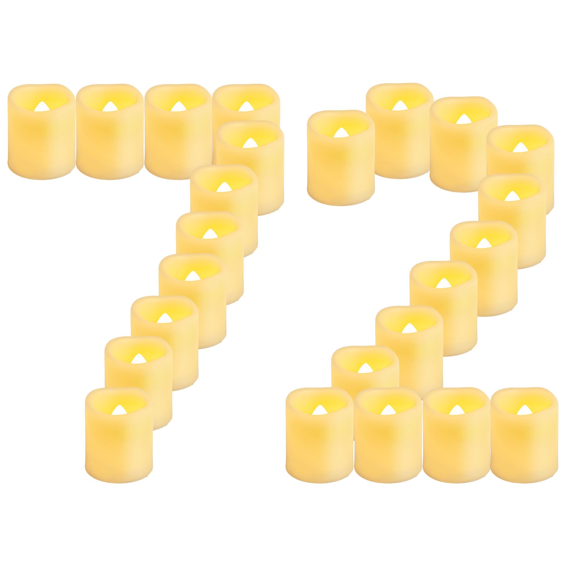 Confezione da 72 lumini a LED tremolanti alimentati a batteria, senza fiamma, candele votive elettriche finte per matrimoni, celebrazioni di festival, feste, Halloween e decorazioni