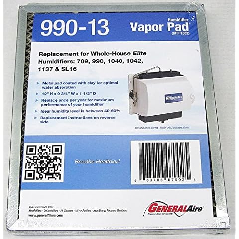 OEM GeneralAire 990-13 Evaporator Pad Media Filter for 709 990 1040 1042 1137 SL16 Cover