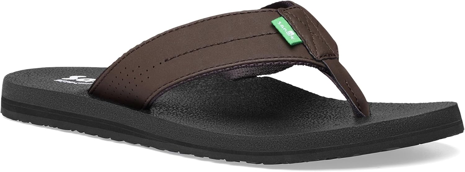 Sanuk Mens Beer Cozy Coaster | Flip Flops for Men | Mens Sandals | Beach Sandals | Supportive & Lightweight | Memory Foam Footbed - Image 2