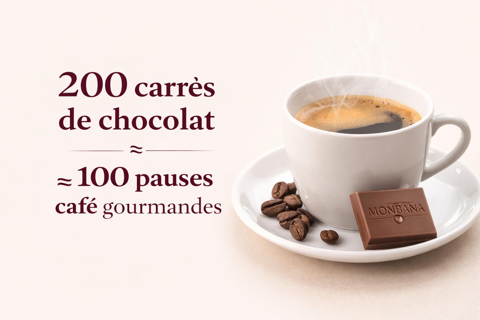 Monbana Coffret Chocolats Assortis 800 g – 200 Carrés Individuels | 200 carrés individuels assortis – 10 saveurs chocolat noir et lait