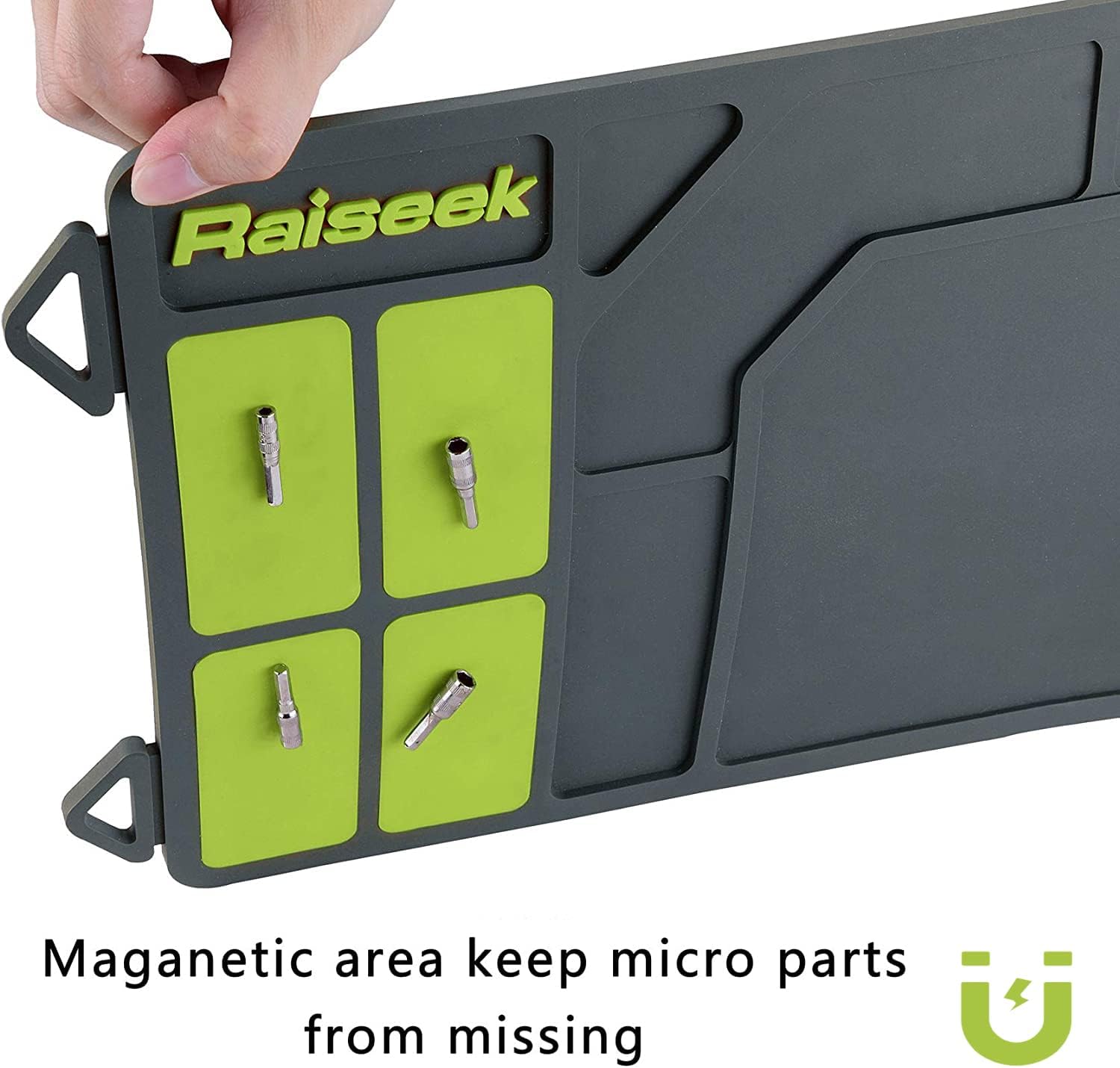 Raiseek Rifle Shotgun Cleaning Mat, Premium Large Magnetic Pad With Organizer Parts Tray, Anti-Slip Rubberized Gun Mat, Protective Workbench Pad for Gun Cleaning 36" x 10"
