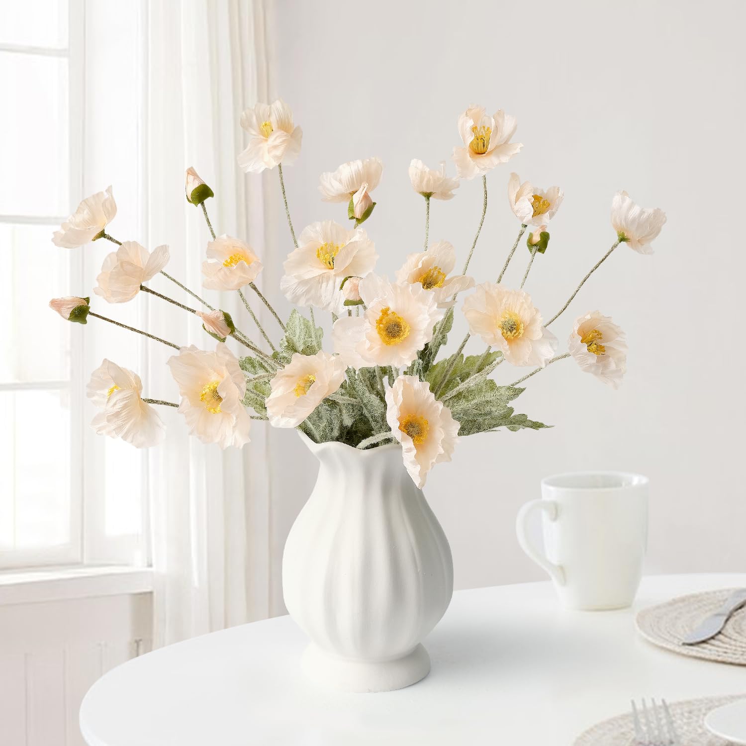 Amazon.com: JINWOE Boho Flowers Light Peach Poppy Artificial
