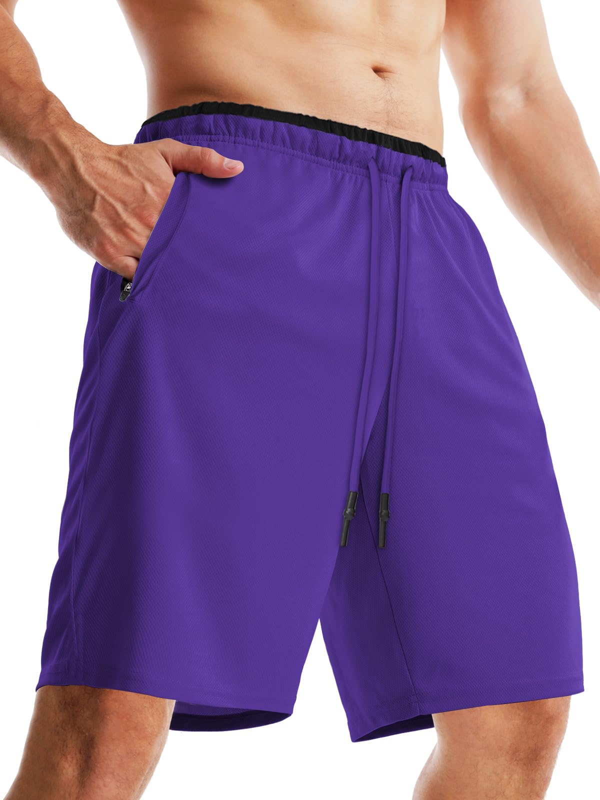 Aolesy Men's Gym Workout Shorts 5"/7"/10" Lightweight Bodybuilding Athletic Shorts Running Training with Zip Pockets