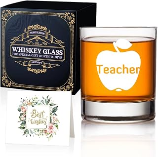 AGMDESIGN Funny Teacher Double sided Whiskey Glasses Gift Box, Graduation Retirement Appreciation Gifts for Teacher Educator Teaching Team -Teachers Day Gifts for Men Woman