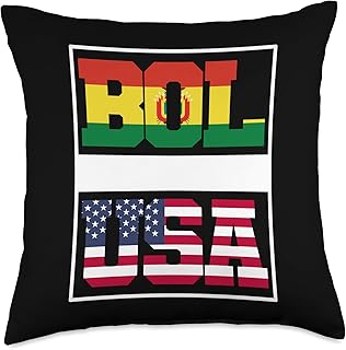 Bolivian Roots USA and Bolivia Mixed Heritage Proud Bolivian Throw Pillow