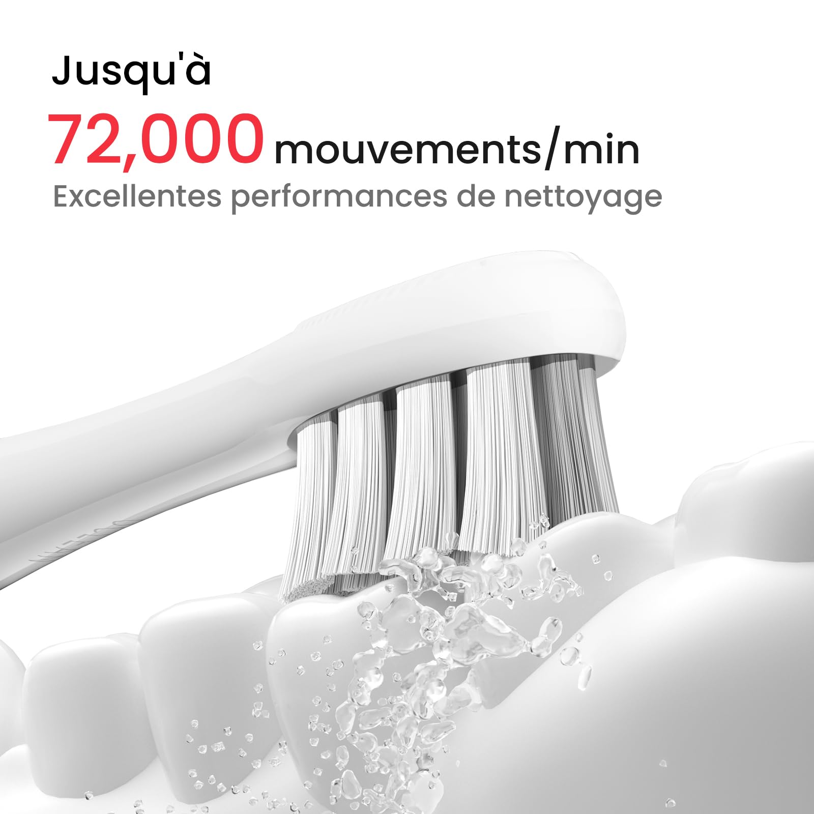 Oclean X Lite Brosse à Dents Électrique, 5 Modes et Autonomie de 40 Jours, Brosse à Dents Électrique Sonique, Ideal pour Voyage, IPX7, SmarTimer, EasyStart, Gris
