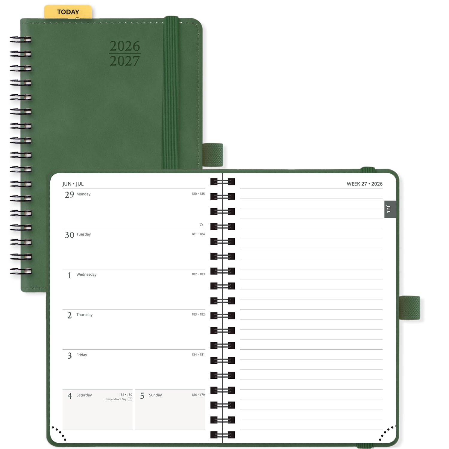 POPRUN Pocket Planner 2026-2027, Small Pocket Calendar for Purse 4" x 6.25"