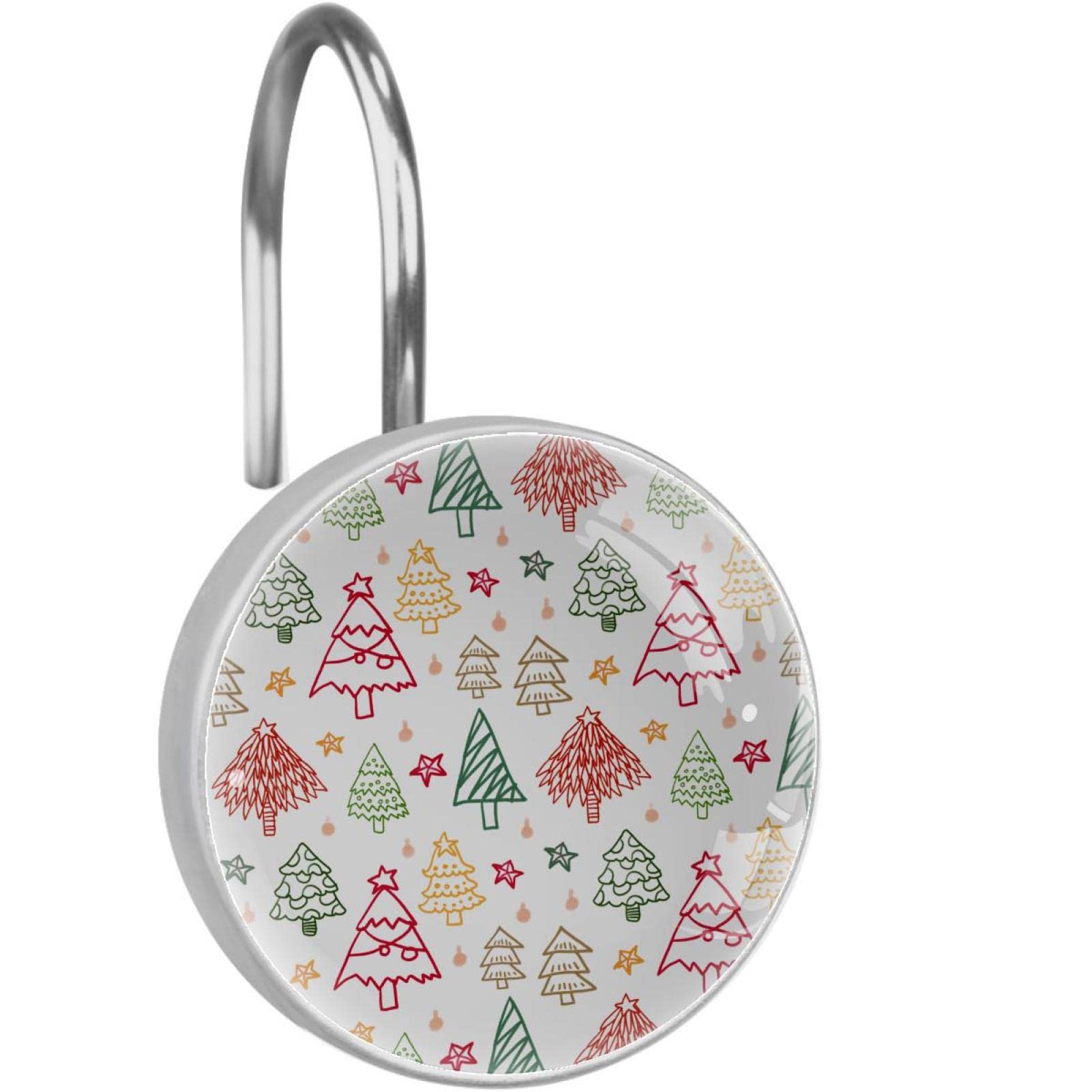 Anneaux de rideau de douche avec arbre de Noël en cristal chic