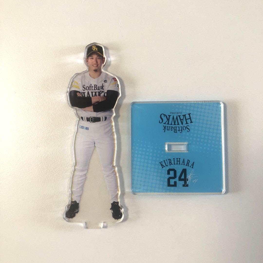 若鷹ガチャ　福岡ソフトバンクホークス　栗原陵矢　アクリルスタンド　缶バッチ 新商品】怪獣8号オリジナルアイテム/若鷹ガチャ七夕ver