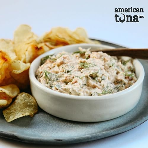 Vista 39 de American Tuna Pescado de atún blanco silvestre capturado en poste de grado sushi, con sal añadida, (6) latas de 3.5 onzas Cosechado