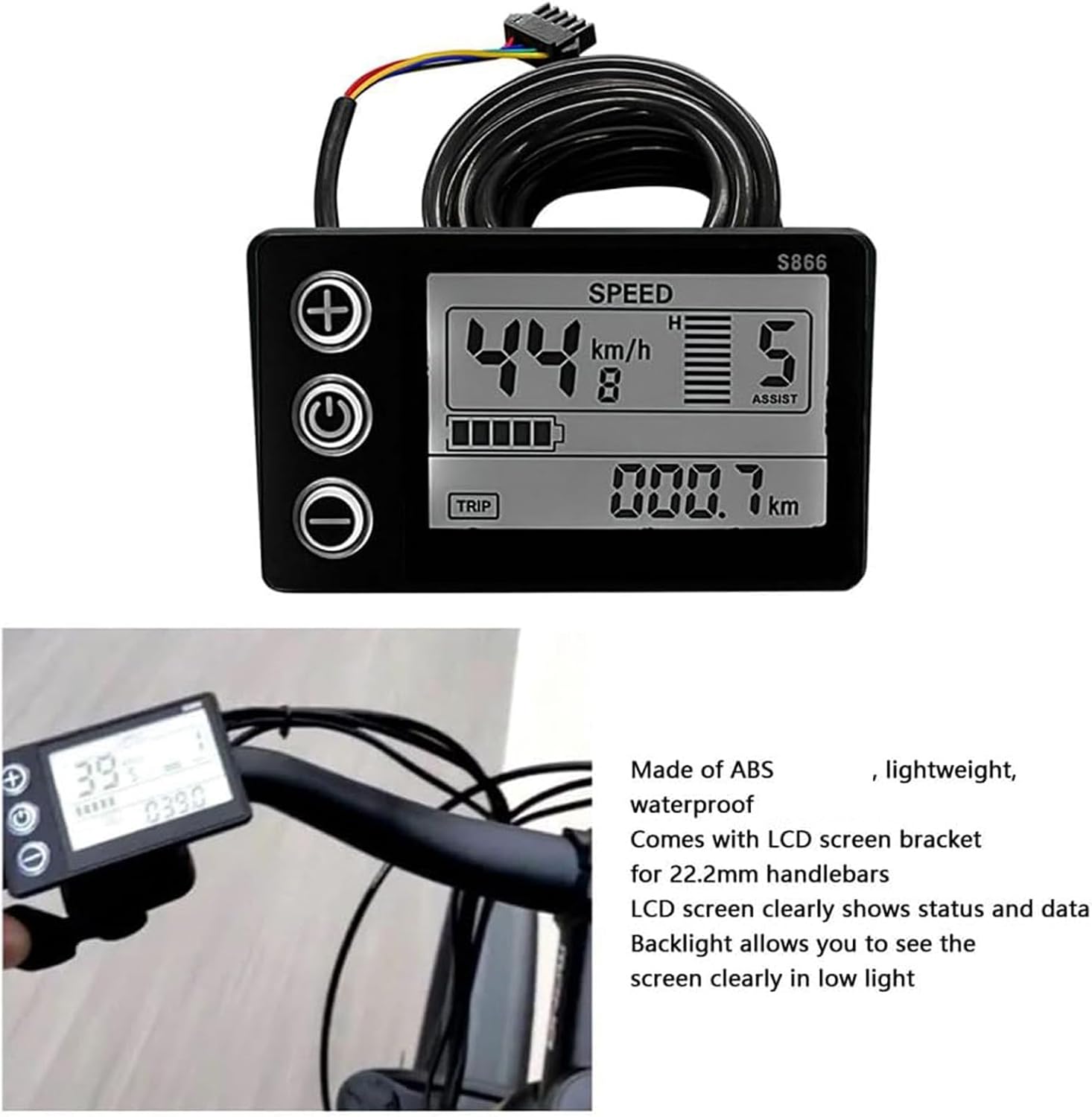 Universals LCD Speedometers Electric Display LCD Meter for Electrics Bicycles 24V 36V 48V Electric Scooters Speedometers