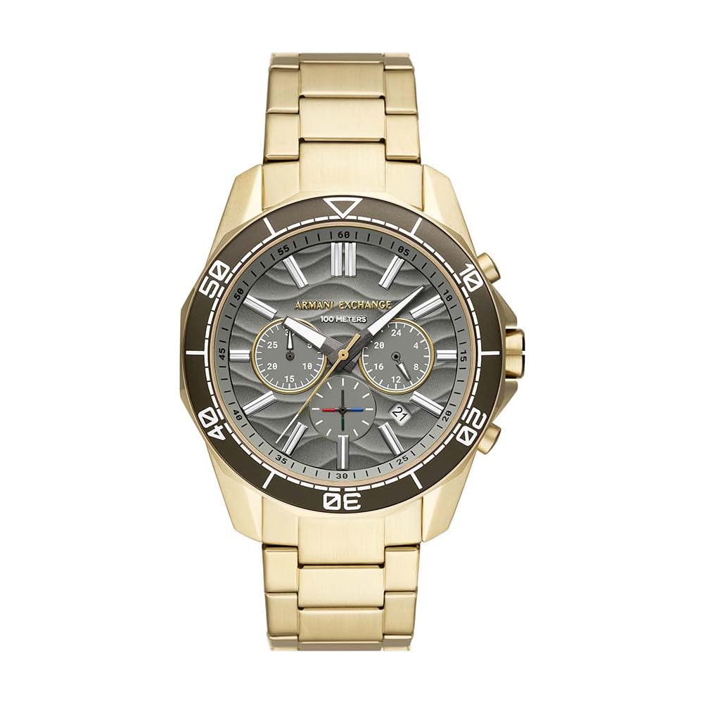 Armani Exchange Men's 44MM Gold-Tone Stainless Steel Watch, AX1970