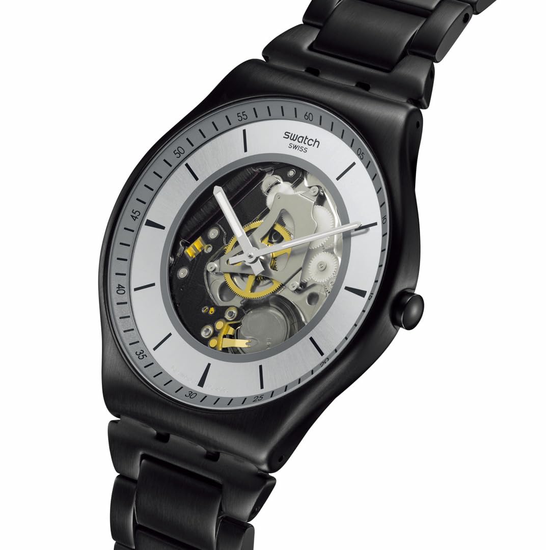 Swatch SS07B113G TRAIN THE HANDS Orologio, Nero, Tipo di bracciale