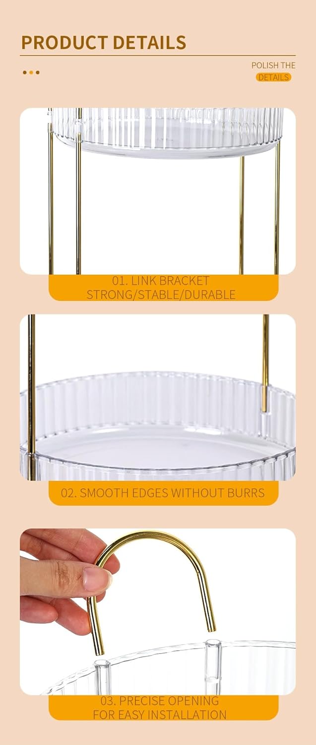 Makeup Organizer Countertop: 2-Tier 360 Rotating Perfume and Skincare Organizer, Spinning Bathroom Storage for Skincare Products, Compact and Versatile Skin Care Organizer