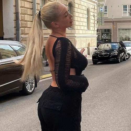 Pdxnyxx Long Sleeve Dress For Women Sexy Y2K Dress Y2K Sweater Bodycon Dresses For Women Y2K Tops (Black,M,Medium) #TOP3