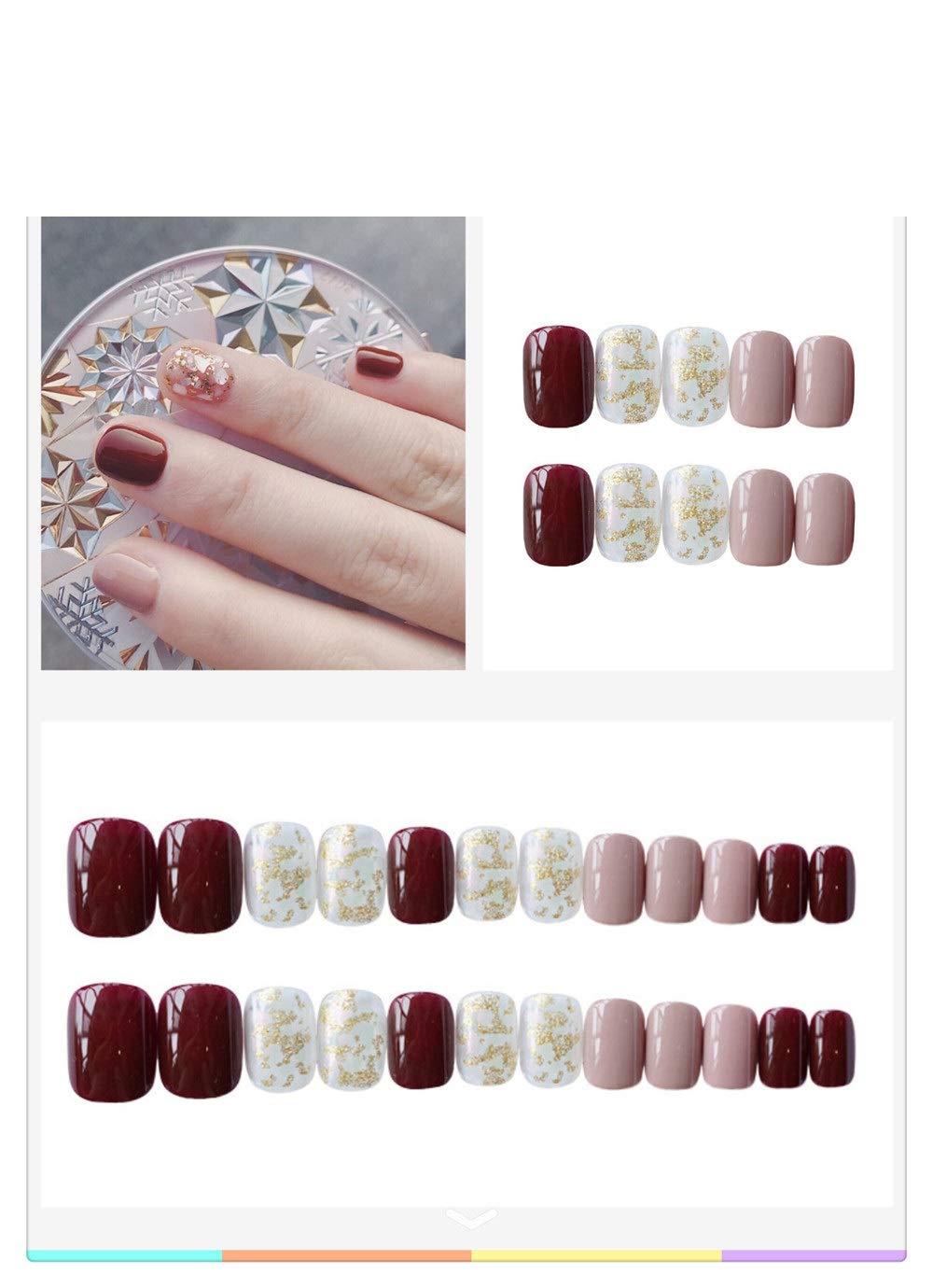 Uñas Postizas Pieza De Uñas Moda Acabado Rojo Neto Desgaste Arte De Uñas Acabado Durable Impermeable Parche De Uñas Parche De Uñas Uñas Falsas