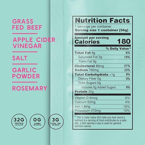 Miniatura 2 de Brooklyn Biltong Bocadillo de carne alimentada con pasto secado al aire, carne seca sudafricana (2 onzas, paquete de 2)  aprobado por Whole30,