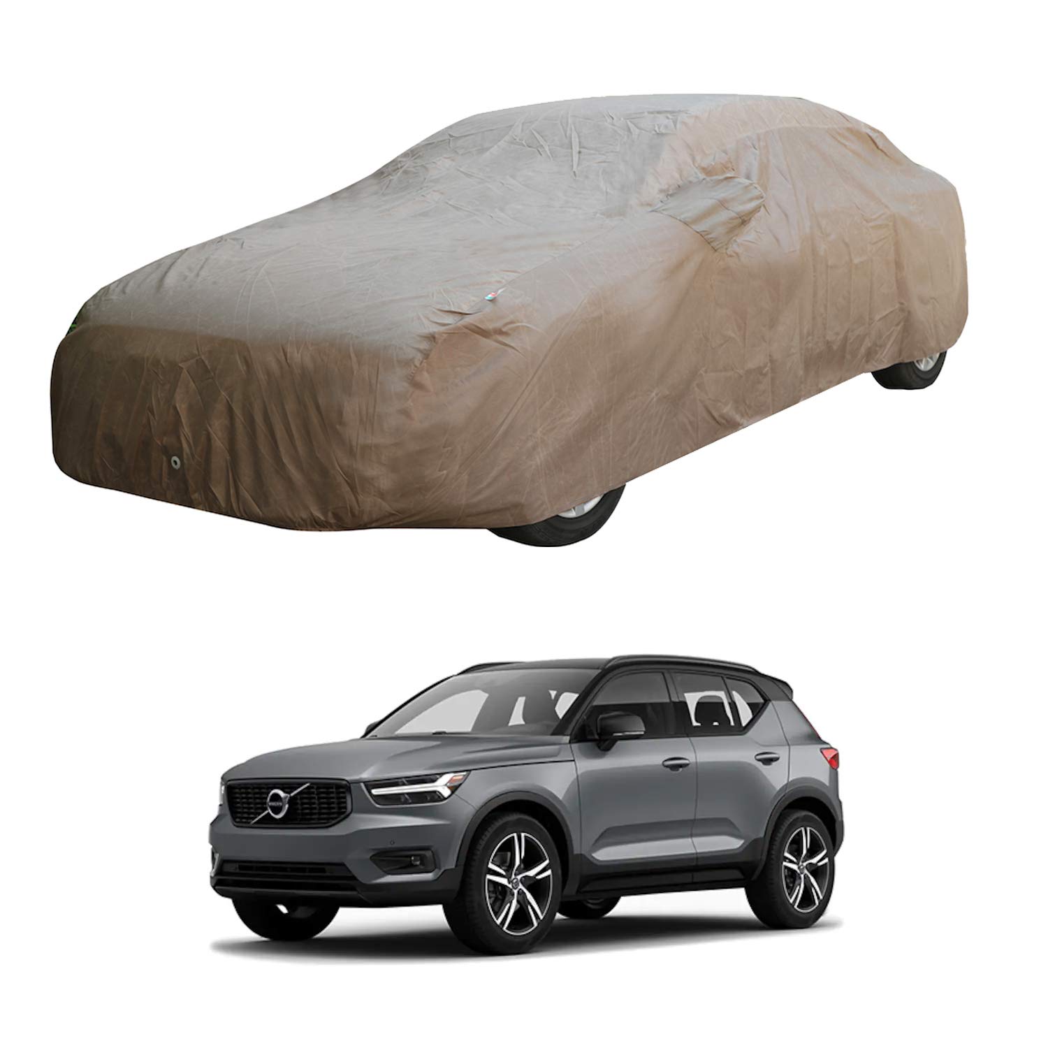 Oshotto/Recaro Brown 100% Waterproof Car Body Cover with Mirror Pockets Compatible with Volvo XC40/V40