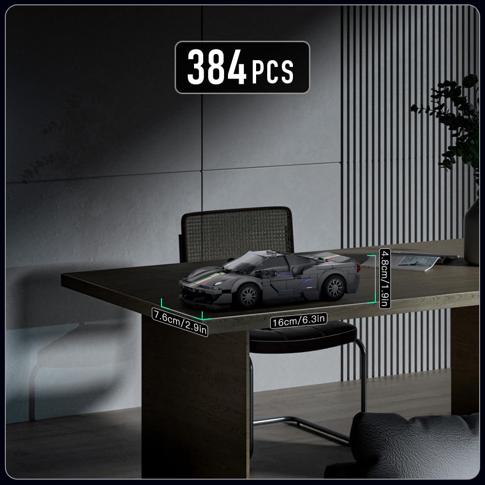 Mould King 27068 Technik Speed Champion Auto Bausteine F488 Sportwagen Klemmbausteine Rennwagen Bauspielzeug mit Acryl Vitrine Modellautos zum Sammeln (358 Teile)