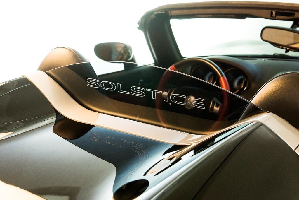 DEFLECTAIR() - Wind Deflector for Pontiac Solstice Convertible - Black w/SOLSTICE Engraving