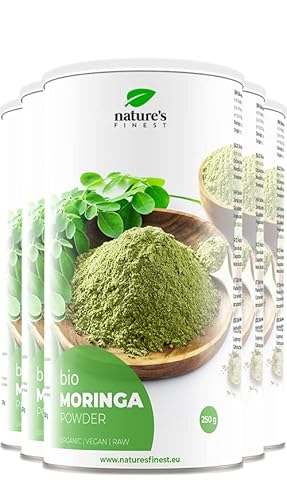 Nature's Finest Bio Moringa Poudre 250g | Un superaliment dense en nutriments riche en vitamines, minéraux et antioxydants pour une santé et une vitalité optimales | Végétalien et végétarien