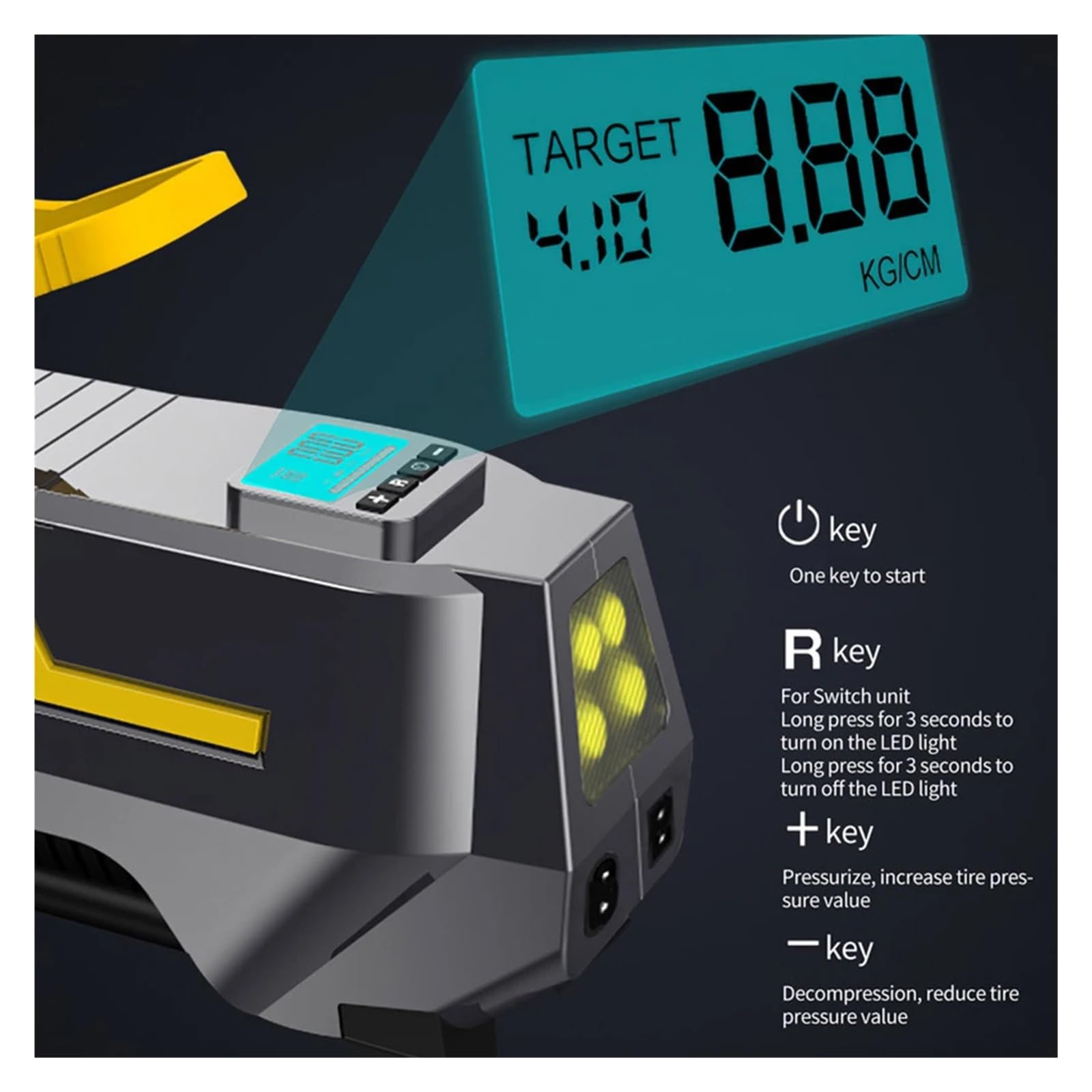 Inflator do opon samochodowych AC/DC 12V sprężarka powietrza 2 w 1 podwójna moc przenośna elektryczna pompa pojazdów motocykl Szybkie Pompowanie Wysiłku(AC-DC Type)