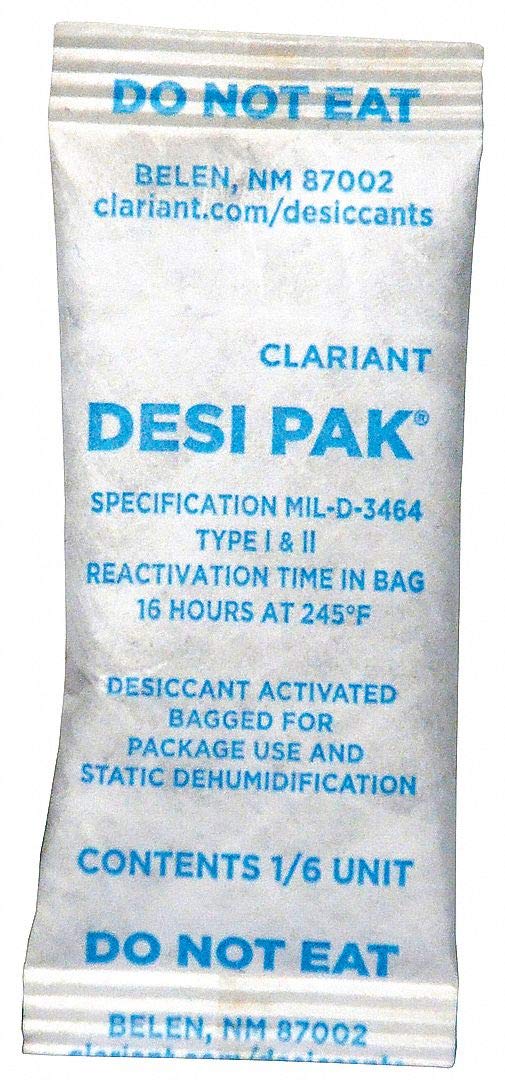 Desiccant, 2-1/2in. L, 1in W, 1/6 oz, PK1200