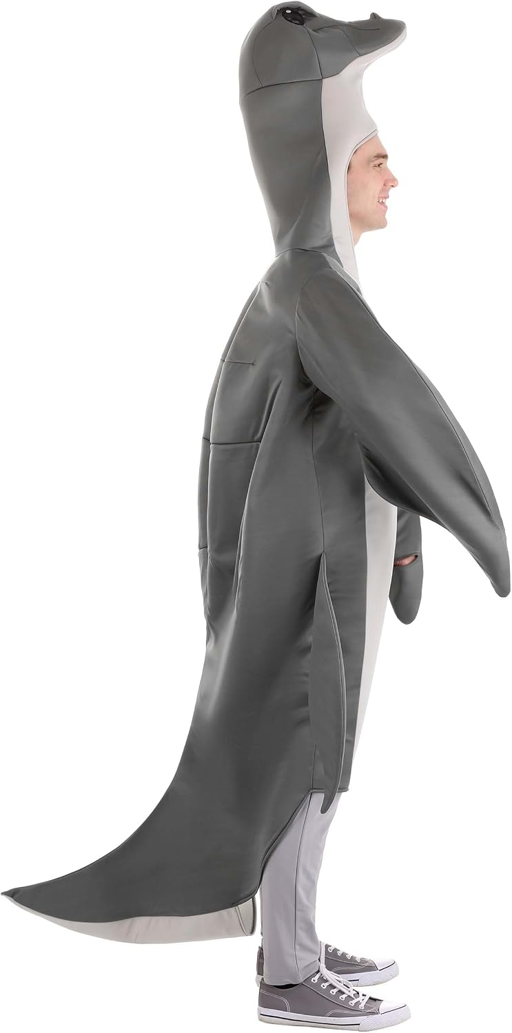 Adult Loch Ness Monster Jumpsuit, Mythical Scottish Folklore Creature Costumes For Adults, Attached Hood and Tail