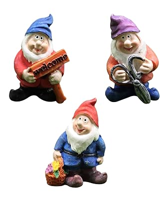3PCS Garden Gnomes Outdoor, Set of Three Unique Designs, Durable Resin Material, Perfect for Lawn, Yard, and Porch Decor