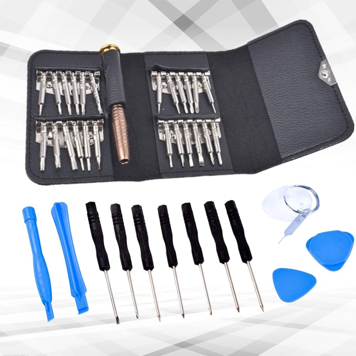 37pcs Tablet Computer Repair Tool Kit with Pry Disassembly Tools for Phone and Laptop Maintenance, Precision Electronics Screwdriver Set for DIY Tech Repairs Random Color