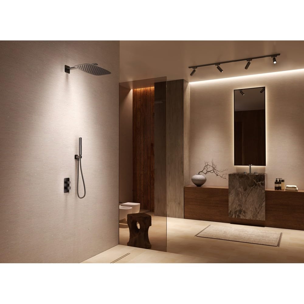 IMEX | Conjunto de Ducha Monomando Empotrado Cepillado Serie Firenze Níquel