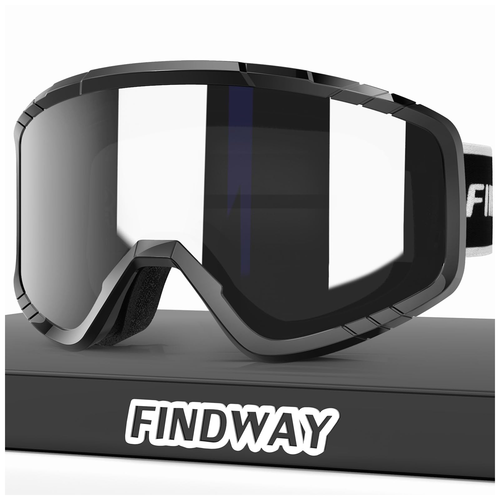 Findway Maschera da Sci, Occhiali da Sci per Uomo Donna Teenager OTG Maschere Sci, 100% Anti-UV Maschera Sci, Anti Nebbia, Adatto a Snowboard, Motocross e Altri Sport Invernali